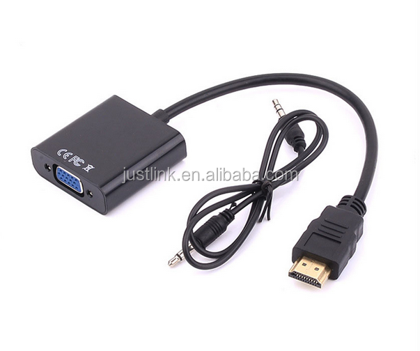 HD 1080P HDMI To VGA Cable Converter With Audio output 1080P HDMI Male To VGA Female Converter Adapter for Tablet laptop PC TV