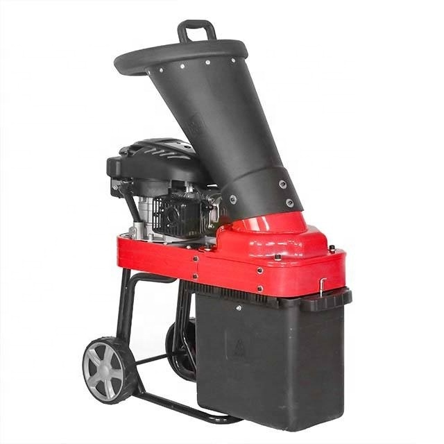 High Efficiency 4 Stroke 139cc Gasoline Tree Leaf  Branch Wood Chipper Shredder With Push Stick