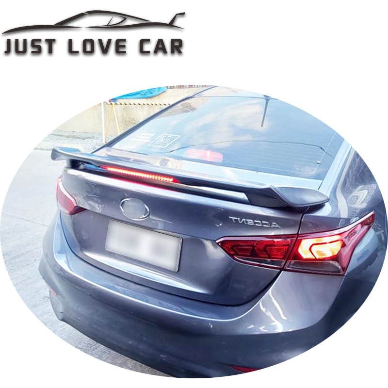 JUSTLOVECAR LED STYLE SPOILER FOR 2019 2020 2021 2022 HYUNDAI ACCENT VERNA ABS CAR REAR TRUNK LID SPOILER BOOT LP WING