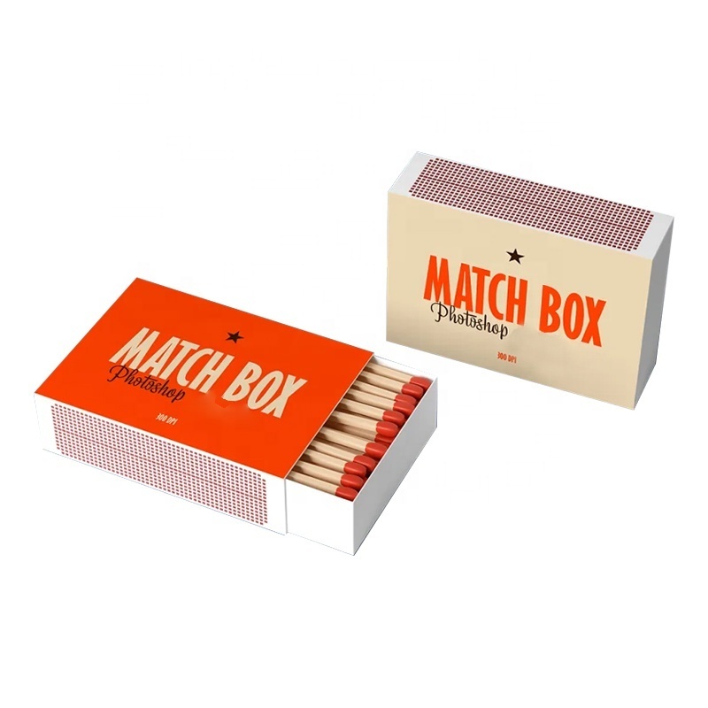 Wholesale Paperboard Custom printed Recyclable Kraft red drawer Paper Matchbox Packaging Matches Box with logo