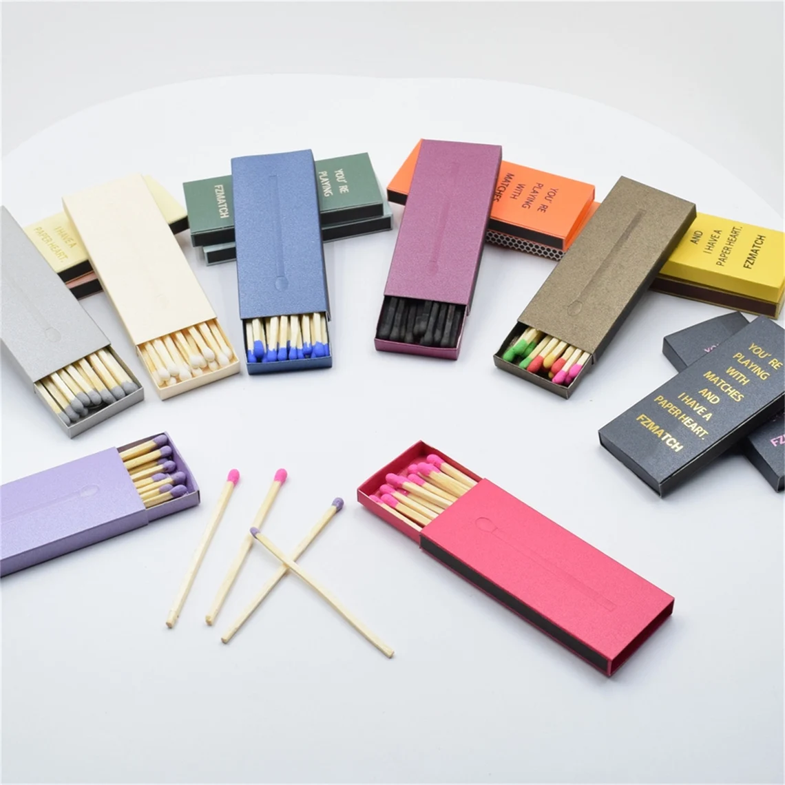 Custom Recycled Eco-Friendly Printing Your Own Logo Packing Match Box With  Matches  For Wedding Candle Bar Party Restaurant