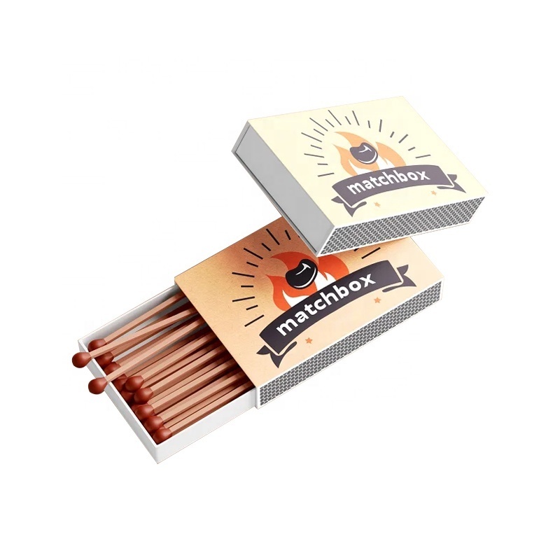 Wholesale Paperboard Custom printed Recyclable Kraft red drawer Paper Matchbox Packaging Matches Box with logo