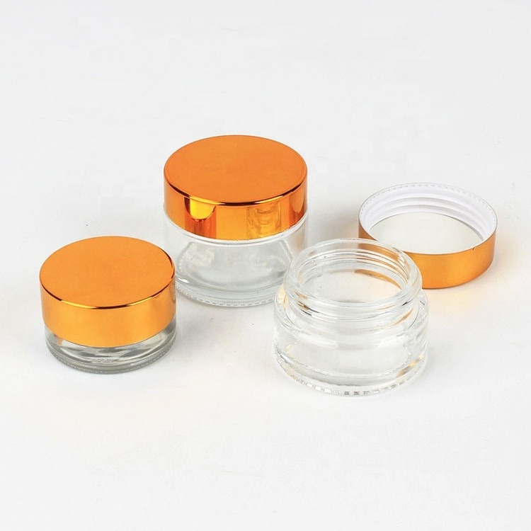 China Supplier Clear Glass Eye Cream Jar Cosmetic Packaging Small Round Glass Jars