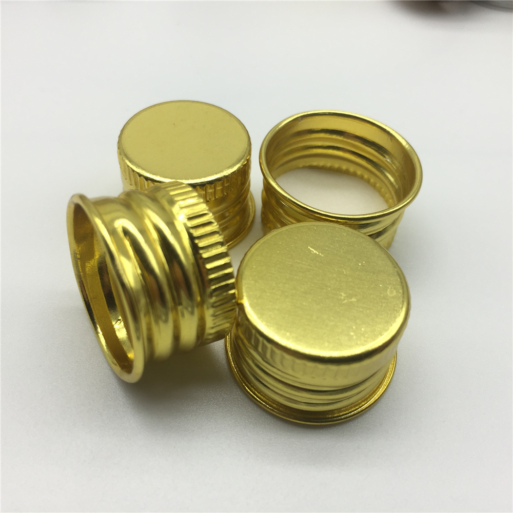 18/410mm Gold Aluminum Screw Top Caps for Cosmetic Bottles