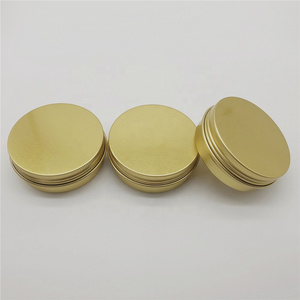 2 OZ 60ML Gold Aluminum Tin with Screw Top Lid Beard Cream Storage Metal Aluminum Container Box In Gold Color