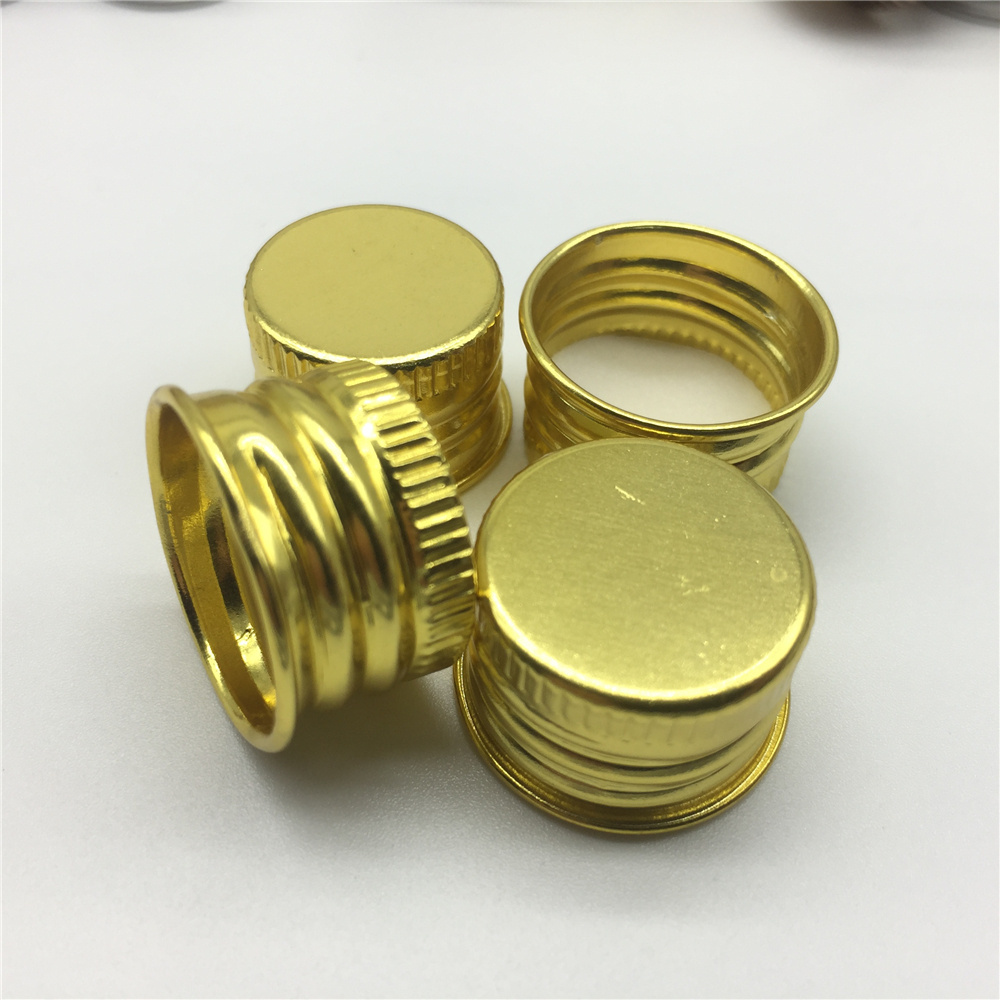 18/410mm Gold Aluminum Screw Top Caps for Cosmetic Bottles