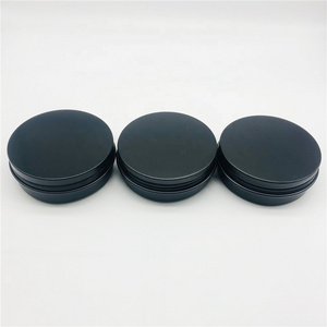 60ml Black Metal Tins Candle Tins Round Containers with Screw-On Lids for Party Favors Candle Making Spices Gifts 2 Oz