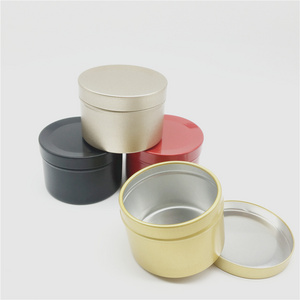 50ml Red black Gold Round Pomade Packaging Aluminum Jar with Slide Lid Candle Tin Can Tea Container Box with Slip Lid