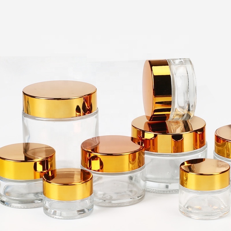 China Supplier Clear Glass Eye Cream Jar Cosmetic Packaging Small Round Glass Jars