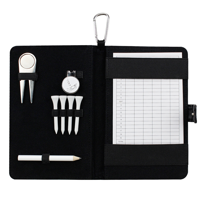 Deluxe PU Leather Golf Scorecard Holder Notebook Accessories Equipment