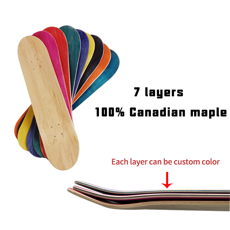 wholesale cheap 7 ply canadian maple wooden blank skate deck custom 8.25 board s