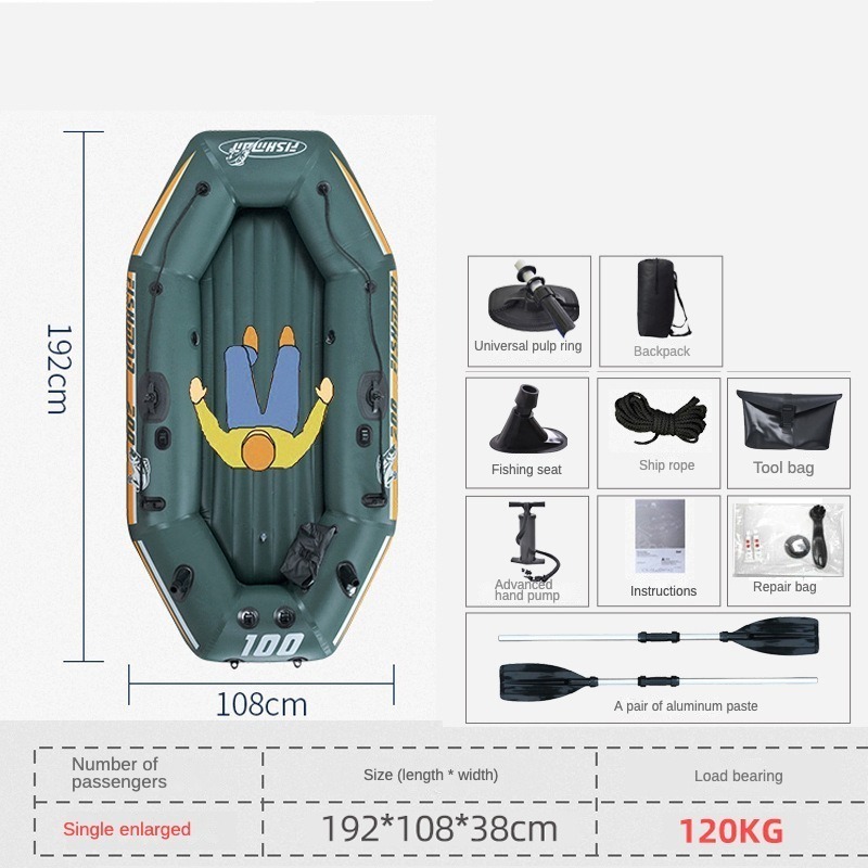 Outdoor large Size Inflatable Fishing Boat Blow Up Rowing Boat