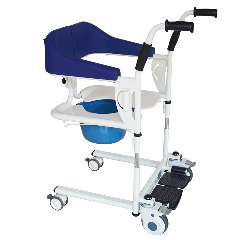 Hot Sale Manual Patient Transfer Chair Lift Wheelchair with Toilet Commode For Elderly Disabled