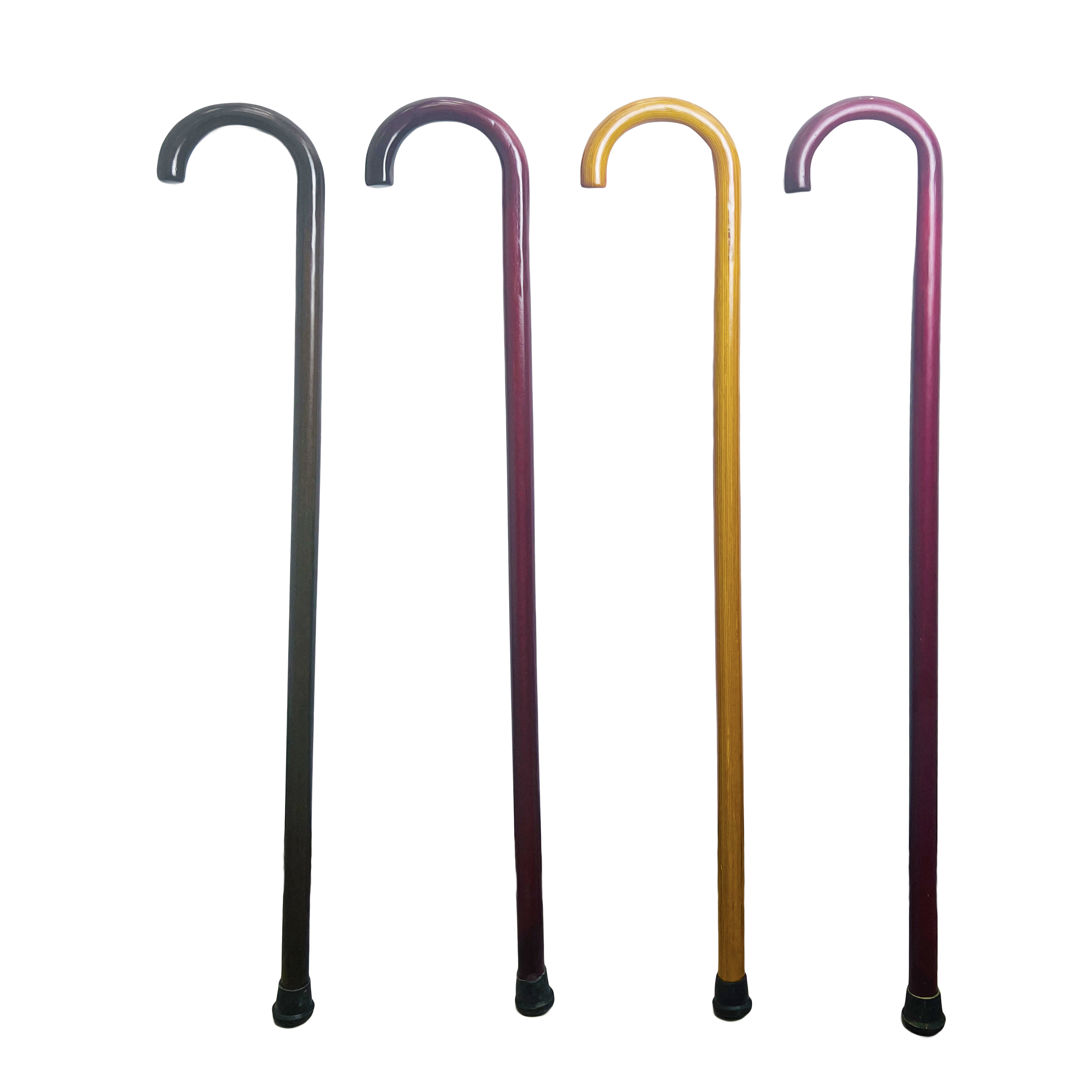 Best Price Medical Standard Durable 90-93cm Colorful Outdoor Wooden One-Piece Anti-Skid Walking Cane Sticks For Old Men Women