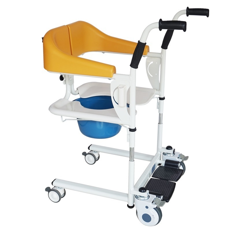 Hot Sale Manual Patient Transfer Chair Lift Wheelchair with Toilet Commode For Elderly Disabled