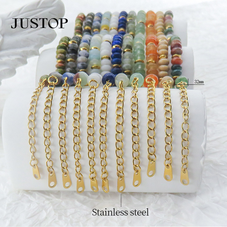 JUSTOP Natural Stone Bracelet Charm Bracelet Sets For Wholesales Charms Stainless Steel Anklets Bracelets For Women