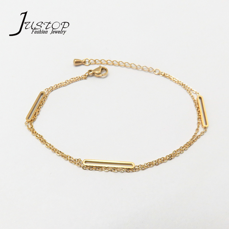 Women Stainless Steel Jewelry Accessories Wholesale Heart Infinite Charm 18K Gold Plated Bracelets