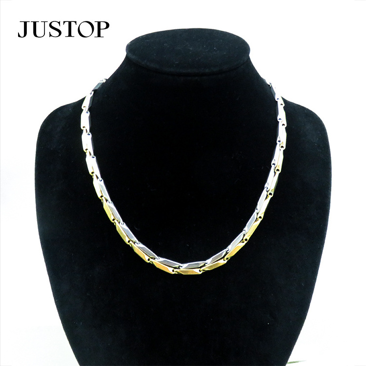 OEM 18K Gold Plated Angled Melon Seed Chain Jewelry Never Fading Clavicle Chain Stainless Steel Necklace