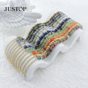 JUSTOP Natural Stone Bracelet Charm Bracelet Sets For Wholesales Charms Stainless Steel Anklets Bracelets For Women