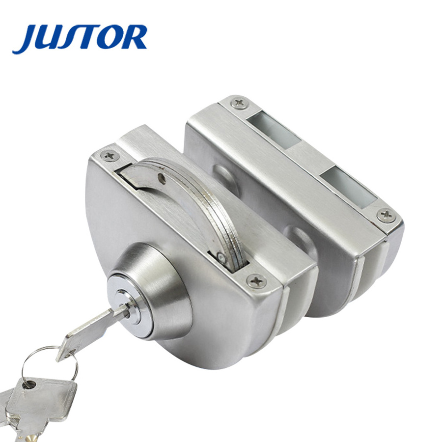 Hot saling stainless steel office frameless glass door lock for double door