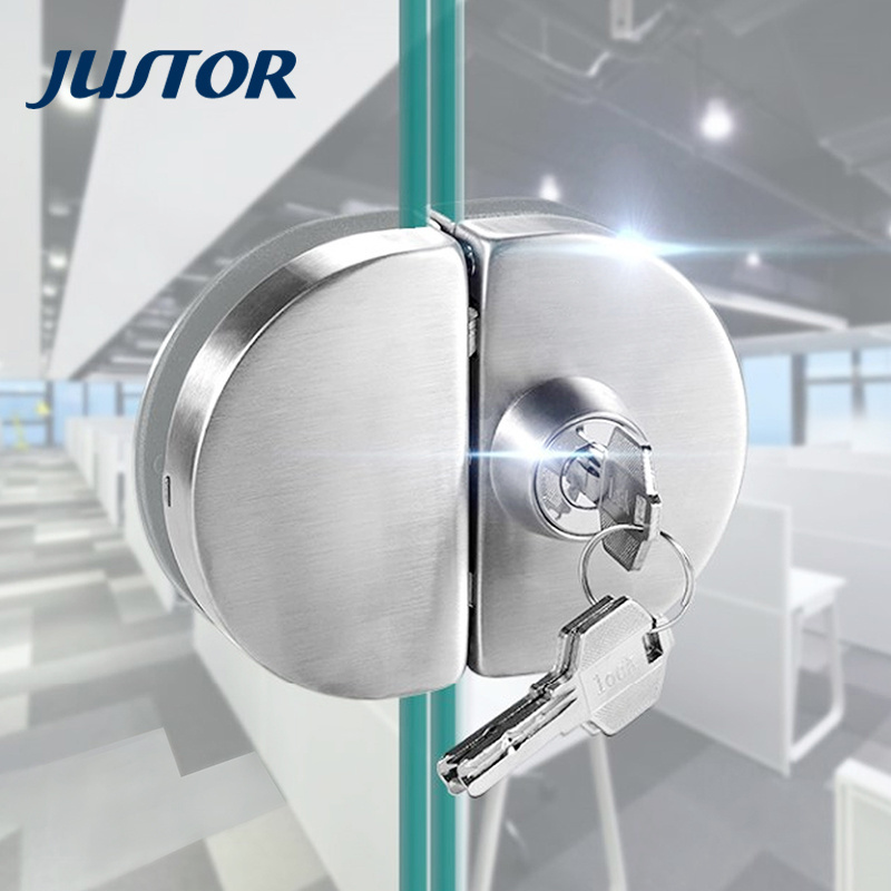 Hot saling stainless steel office frameless glass door lock for double door