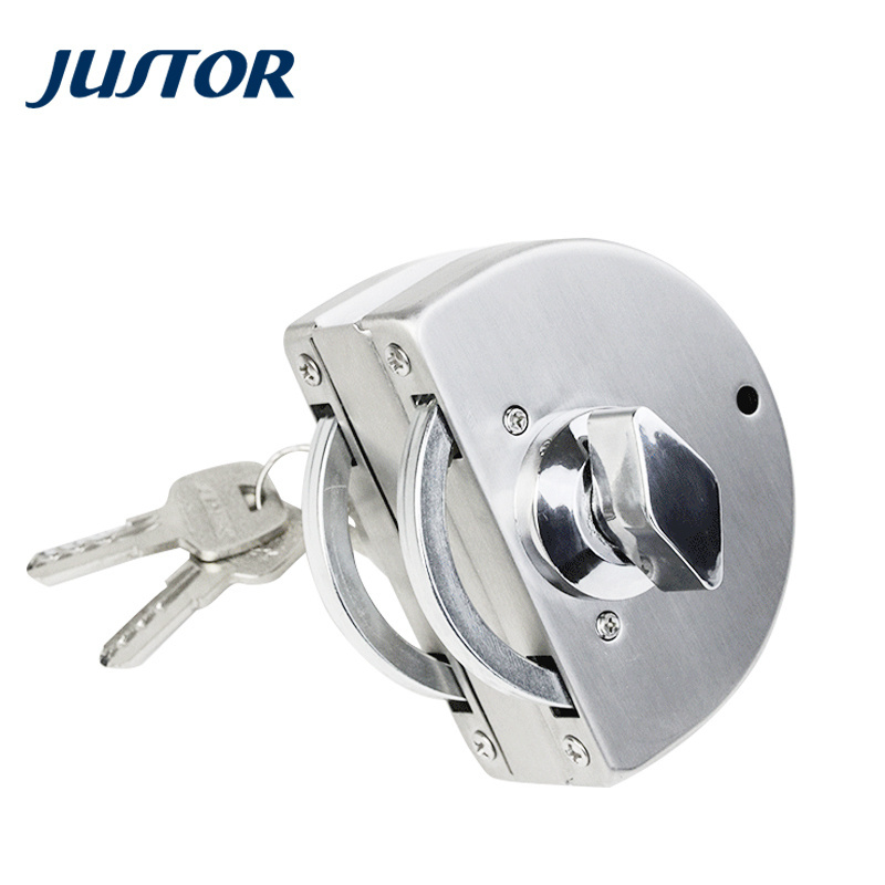 JU-W405 Double Side Glass To Wall SSS/PSS/BLACK/GOLD Different Finish Key To Knob Central Glass Door Lock