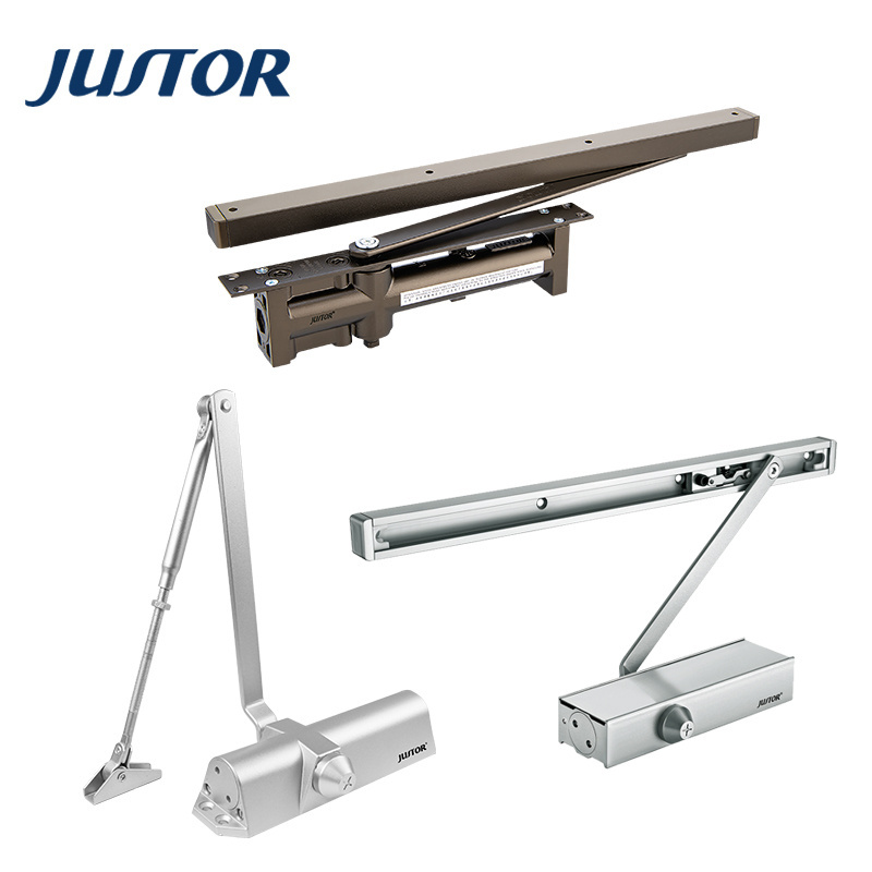 JUSTOR Customized Concealed Aluminium Alloy Casting180 Degree Open Automic Soft Closing 65KG Hidden Door Closer