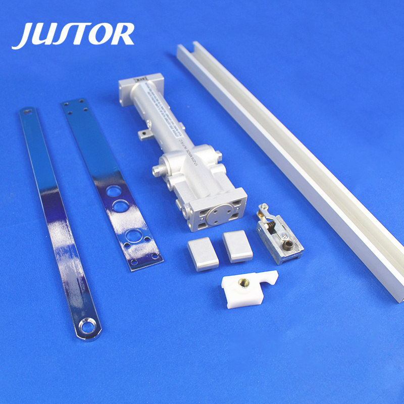 JUSTOR Customized Concealed Aluminium Alloy Casting180 Degree Open Automic Soft Closing 65KG Hidden Door Closer