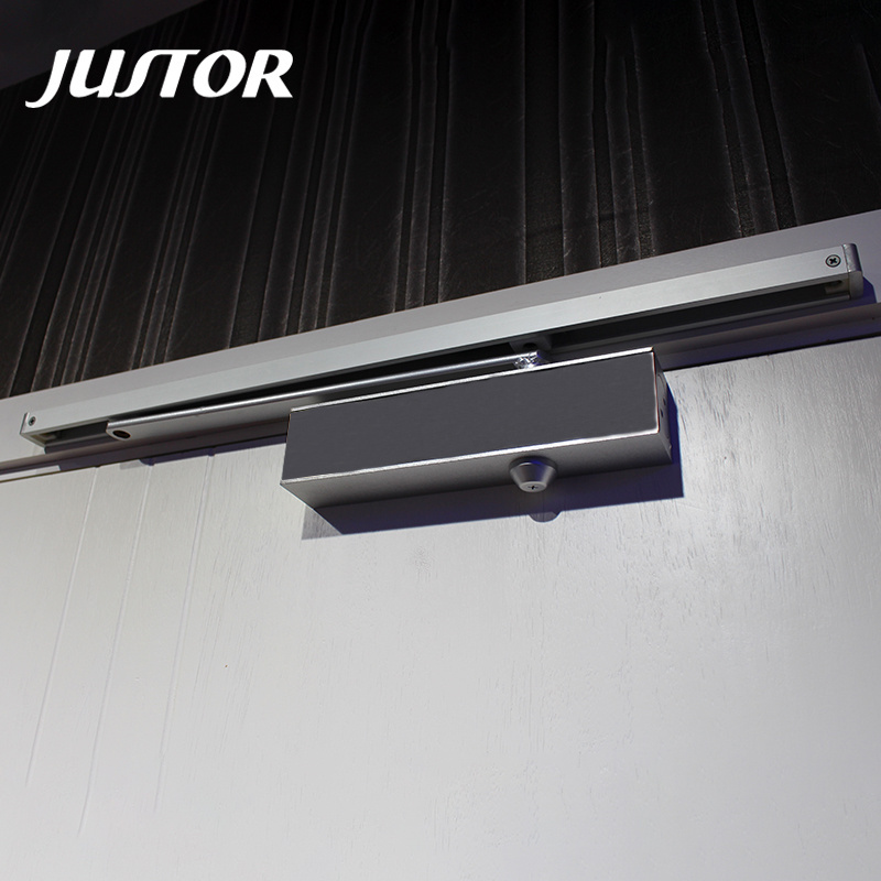 JUSTOR EN1634 Certificated Customized OEM/ODM Aluminium Alloy Surfaced Mounted EN3-6 Adjustable Door Closer