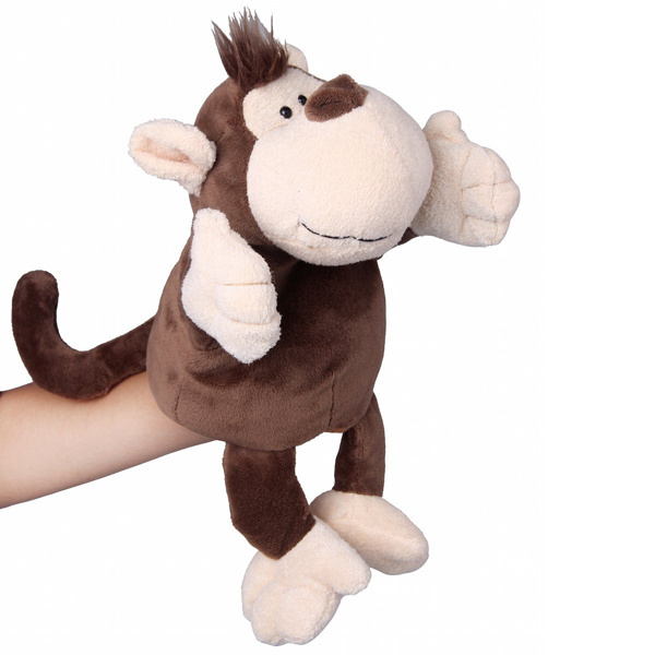 OEM Plush Hand Puppet , Funny Monkey Hand Puppet, Plush Animal Hand Puppet