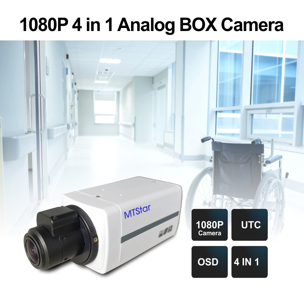 1080P 4 In 1 Bank Cashing Analog Camera+2.8-12mm Auto Iris default AHD output Coax UTC TVI CVI Box Color CCTV Camera