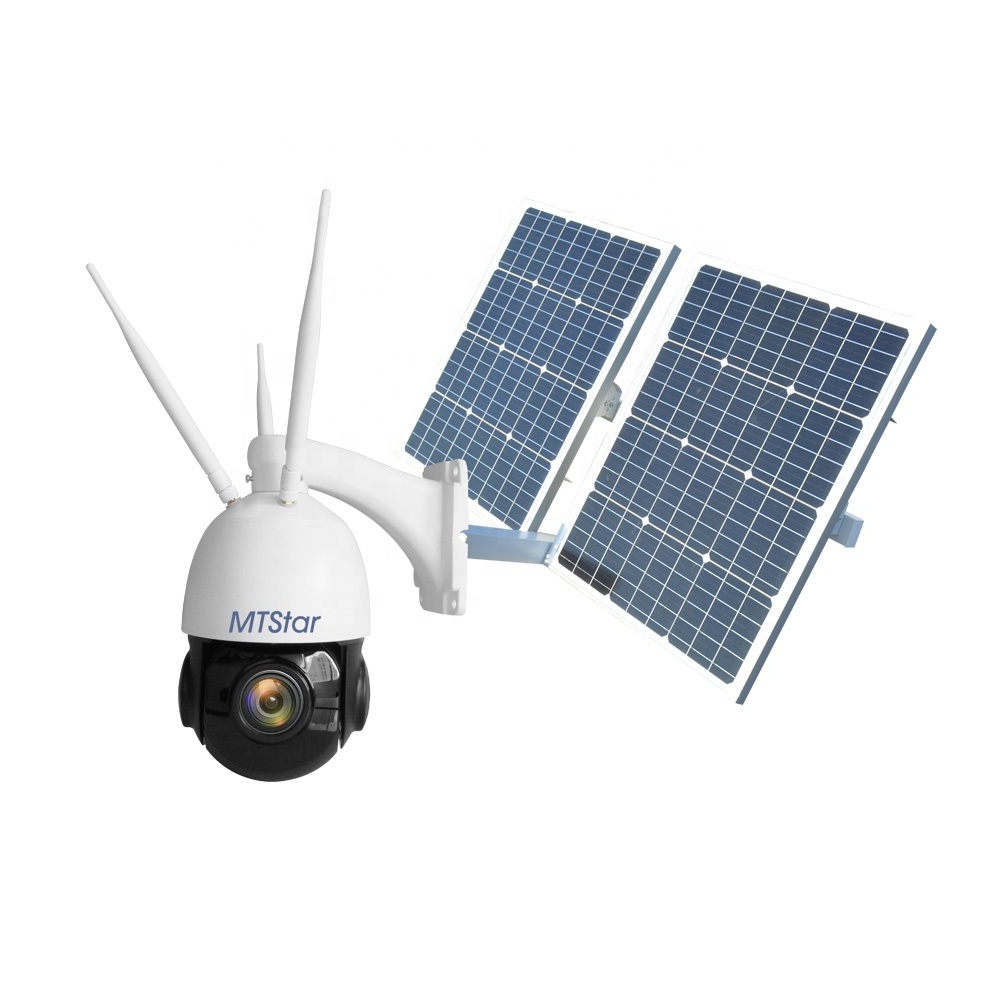 Wireless Outdoor sim card 4G solar cctv camera 5MP FHD IP Camera 30x Optical zoom lens PTZ 4g solar camera