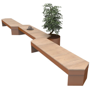 Garden wooden bench irregular rectangle seat park benches for sale