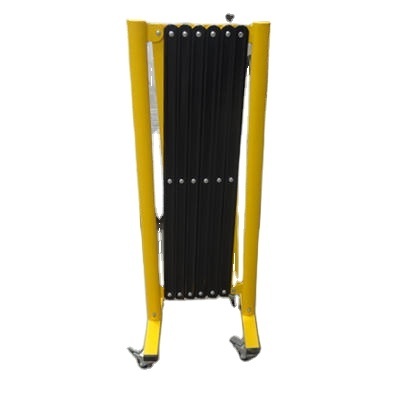 Safety Retractable metal barricade yellow and black  expanding fence traffic