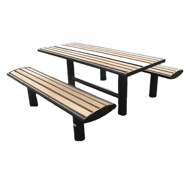 Outdoor table and chair metal and wood combination convertible picnic table garden bench