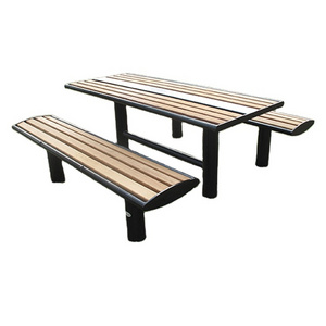 Outdoor table and chair metal and wood combination convertible picnic table garden bench