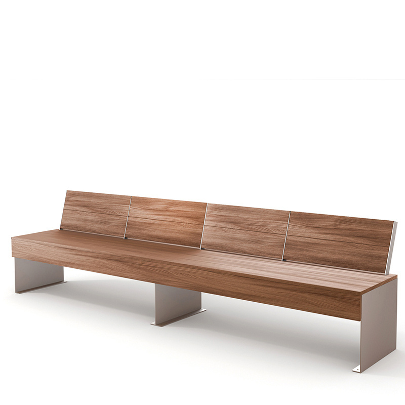 Park bench hot simple fashion style 4-5 seats wooden garden bench for sale