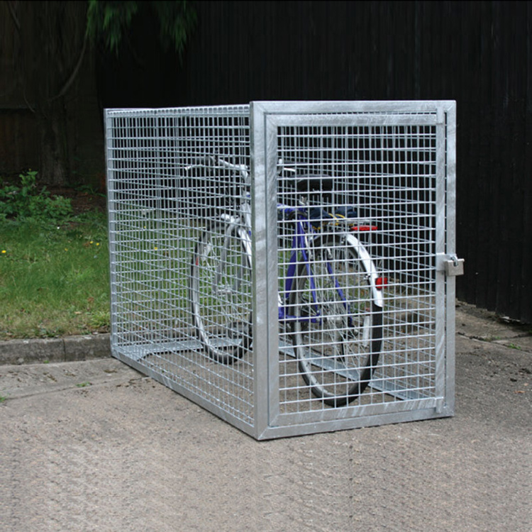 Bicycle cage outdoor customization heavy duty metal wire mesh fixed bike storage locker