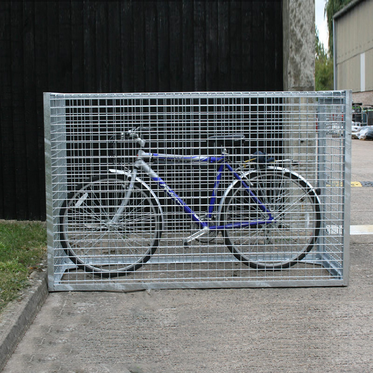 Bicycle cage outdoor customization heavy duty metal wire mesh fixed bike storage locker