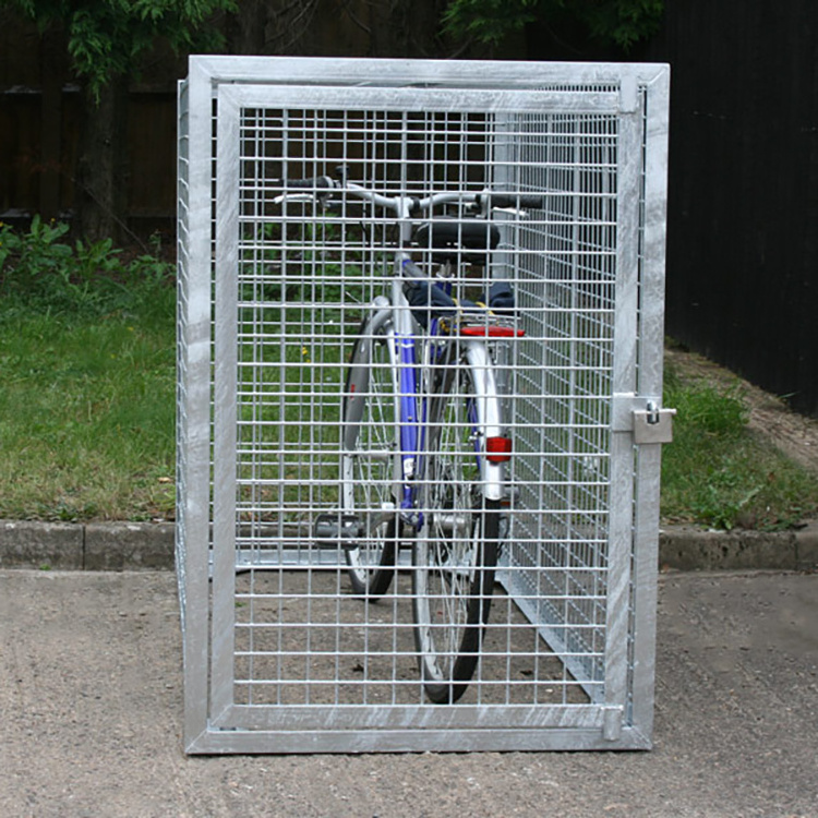 Bicycle cage outdoor customization heavy duty metal wire mesh fixed bike storage locker