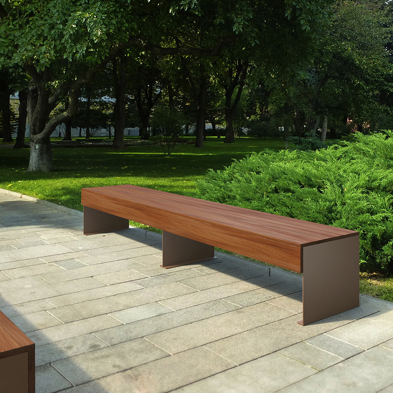 Park bench hot simple fashion style 4-5 seats wooden garden bench for sale