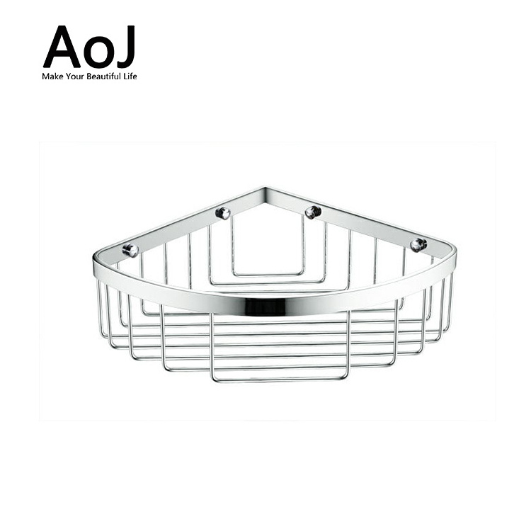 Corner Bathroom Shelf Storage Wall Mounted Shower Caddy Shelf Organizer for Kitchen Toilet Stainless Steel No Drilling