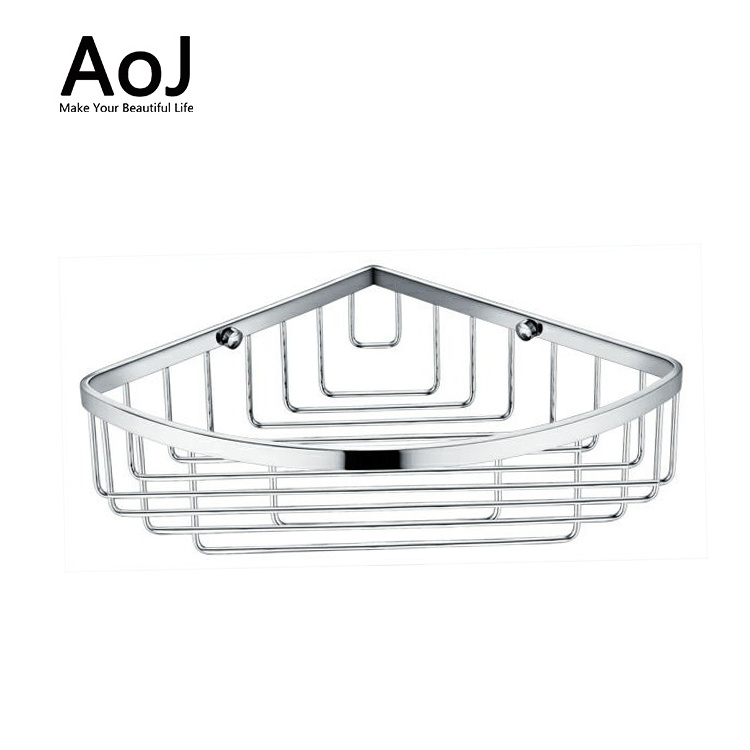 Corner Bathroom Shelf Storage Wall Mounted Shower Caddy Shelf Organizer for Kitchen Toilet Stainless Steel No Drilling