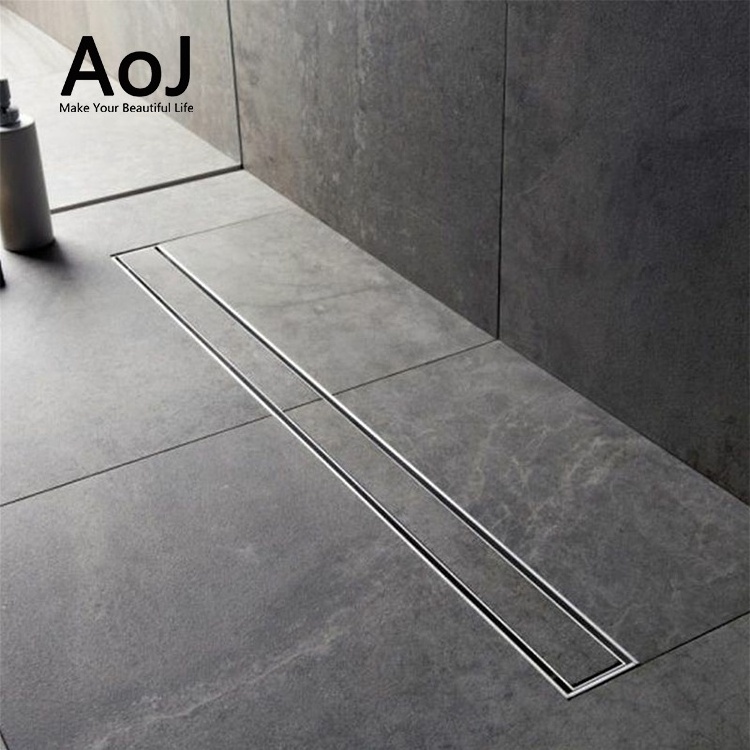 Concealed style hotel shower room bathroom long stainless steel floor drain