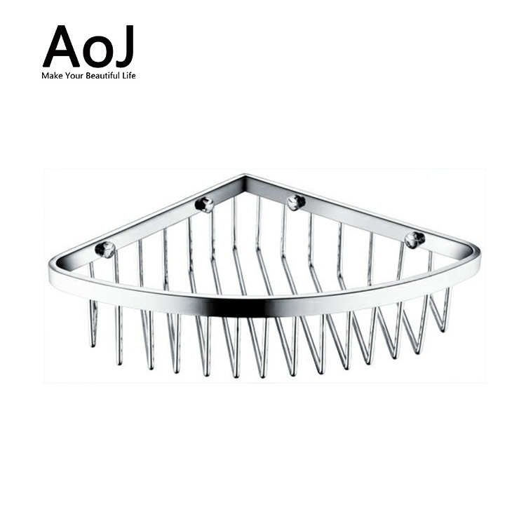 Corner Bathroom Shelf Storage Wall Mounted Shower Caddy Shelf Organizer for Kitchen Toilet Stainless Steel No Drilling