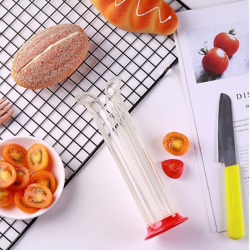 Kitchen Grape Cherry Salad Slice Fun Shape Plastic Handy Dry Fruit Cutter