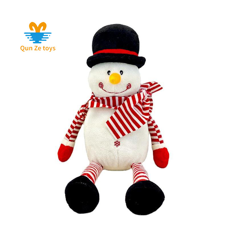 Christmas Snowball Plush Stuffed Animal Snowman plush doll with Hat and Scarf