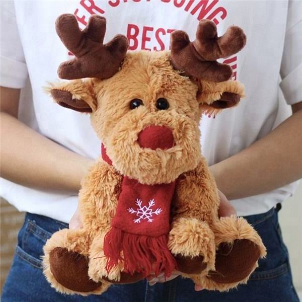 Xmas Moose Deer Plush Toys Reindeer Stuffed Animal Singing and Dancing Deer Toy for Kids