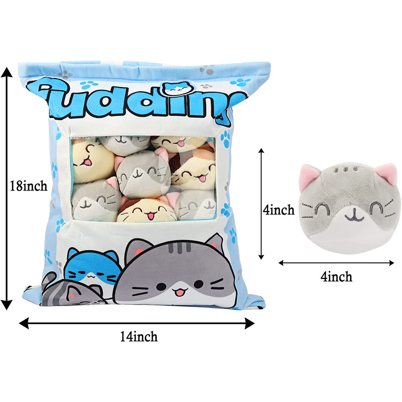 Hot Selling Cute Plush Soft Doll Little Pillows Gift Detachable Cartoon Fill Eight Cute Little Cat Pillows