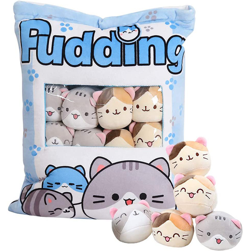 Hot Selling Cute Plush Soft Doll Little Pillows Gift Detachable Cartoon Fill Eight Cute Little Cat Pillows